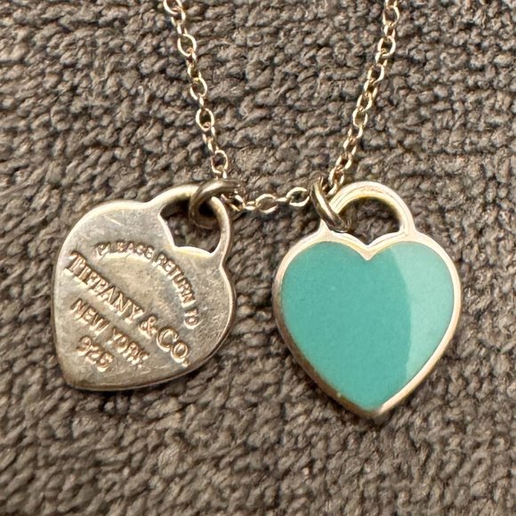 Gold Return To Tiffany Blue Heart Necklace Return To Tiffany With